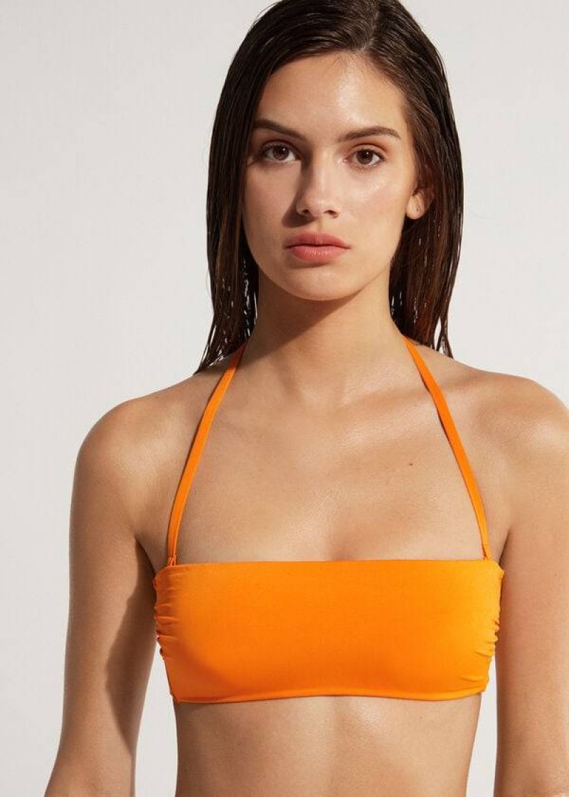 Calzedonia Gepolstert Bandeau Indonesia Eco Strapless Bikinioberteile Damen Orange | DE2382CE