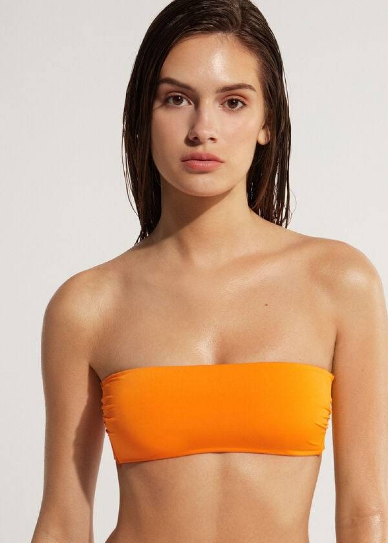 Calzedonia Gepolstert Bandeau Indonesia Eco Strapless Bikinioberteile Damen Orange | DE2382CE