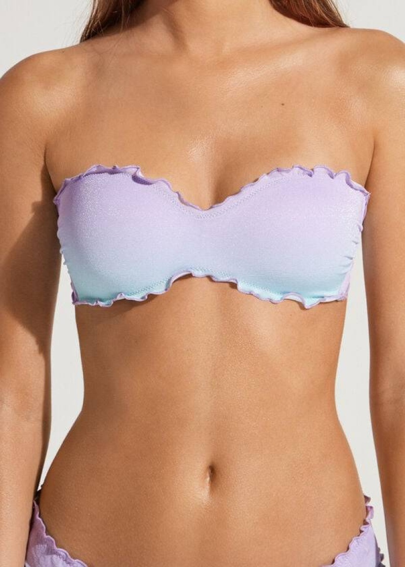 Calzedonia Gepolstert Bandeau Madrid Bikinioberteile Damen Lila | DE2378MA