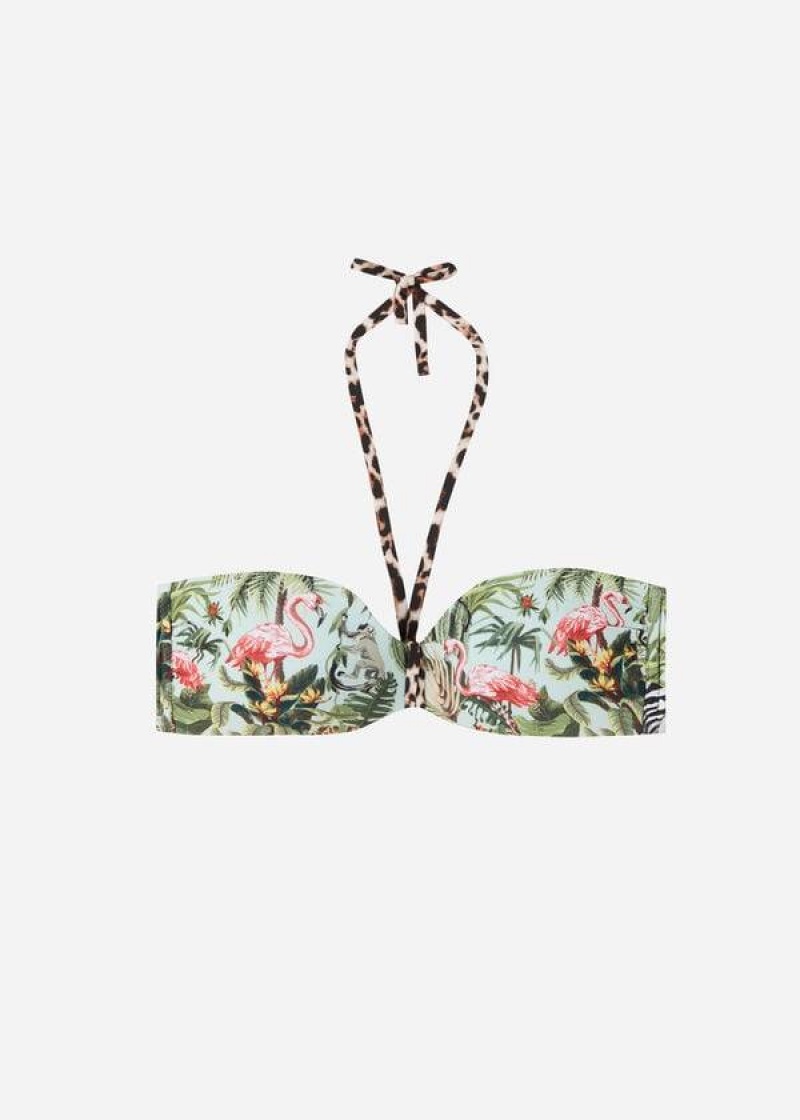 Calzedonia Gepolstert Bandeau Nairobi Eco Bikinioberteile Damen Grün | DE2376WY