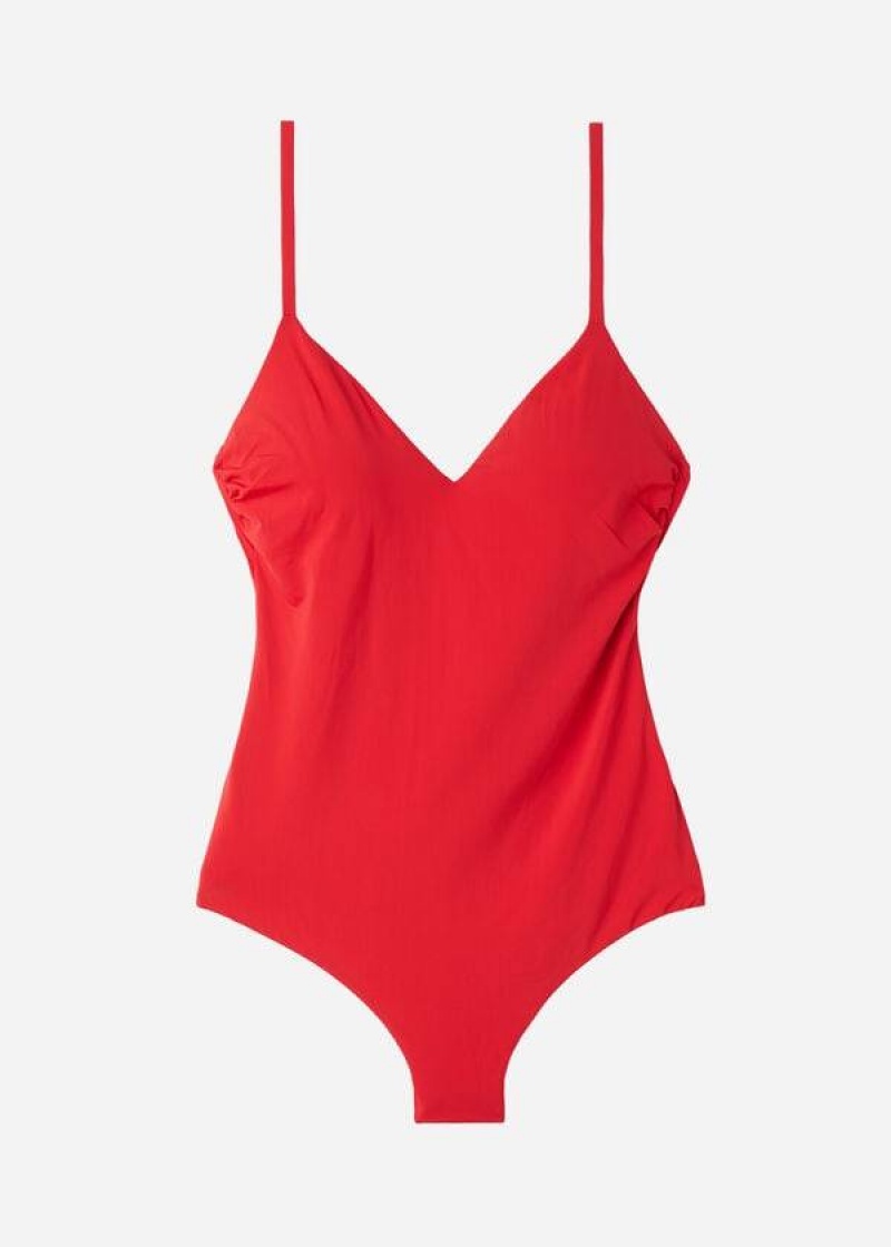 Calzedonia Gepolstert One-Piece Indonesia Badeanzüge Damen Rot | DE2009PQ