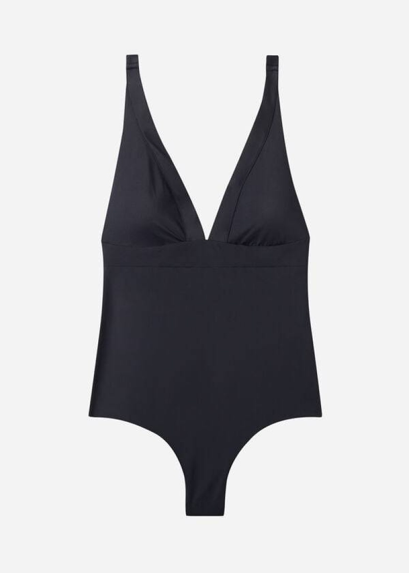 Calzedonia Gepolstert One-Piece Paola Badeanzüge Damen Schwarz | DE2007IS