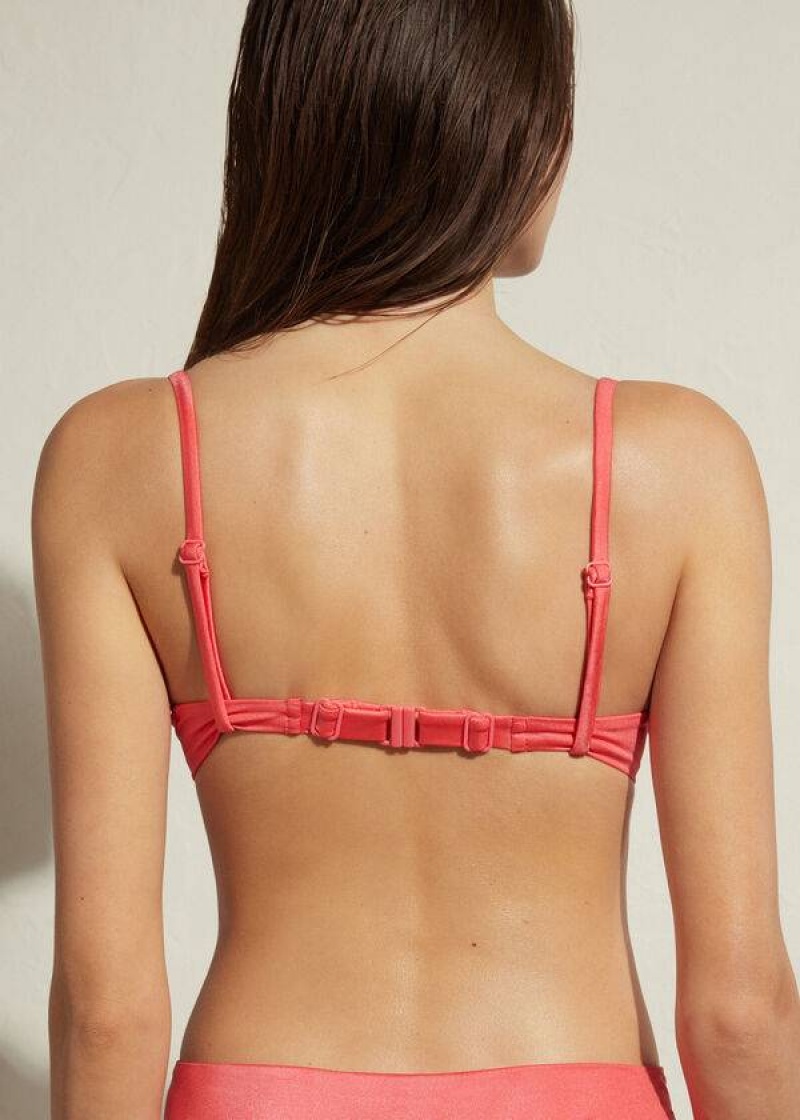 Calzedonia Gepolstert Push-Up Cannes Bikinioberteile Damen Rosa | DE2353NB