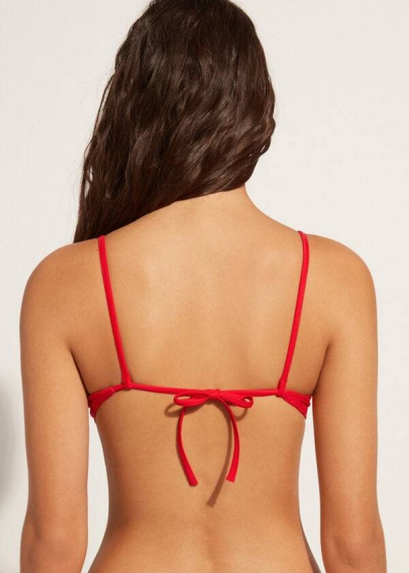 Calzedonia Gepolstert Push-Up Casablanca Bikinioberteile Damen Rot | DE2344IS