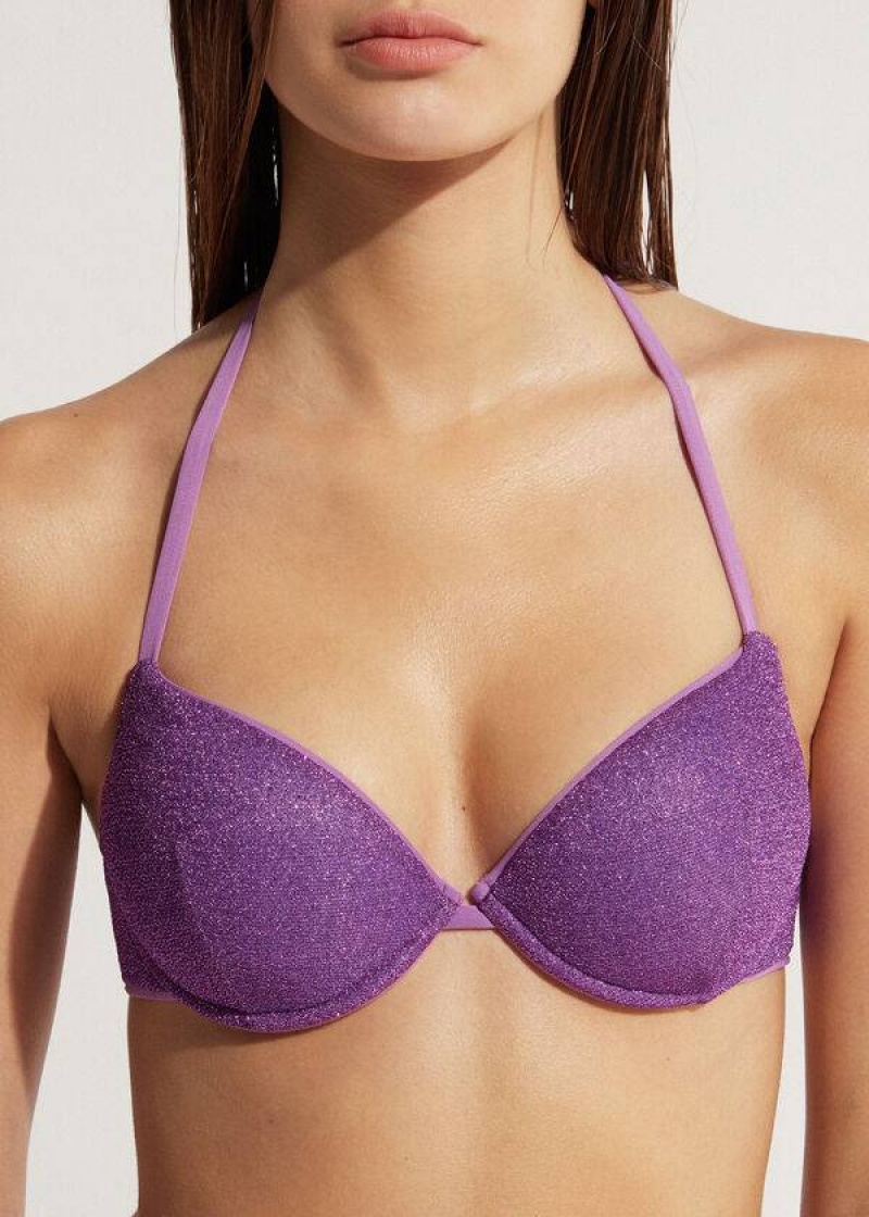 Calzedonia Gepolstert Push-Up Las Vegas Bikinioberteile Damen Lila | DE2333LH