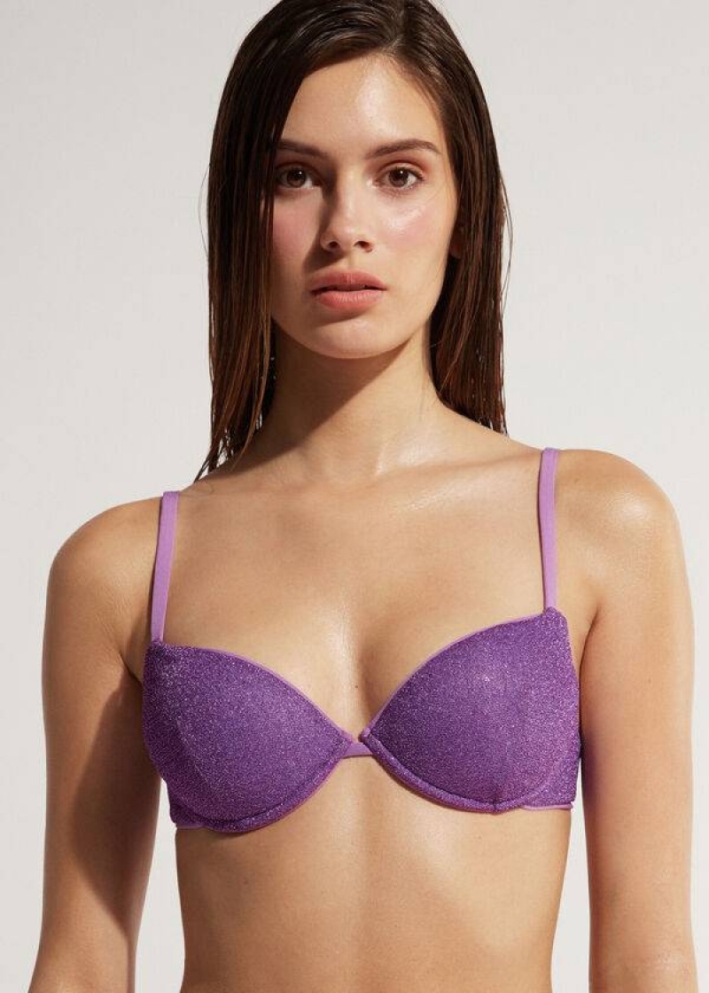 Calzedonia Gepolstert Push-Up Las Vegas Bikinioberteile Damen Lila | DE2333LH