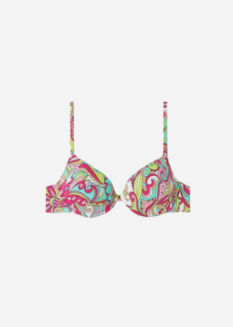 Calzedonia Gepolstert Push-Up Londra Bikinioberteile Damen Mehrfarbig | DE2330CE