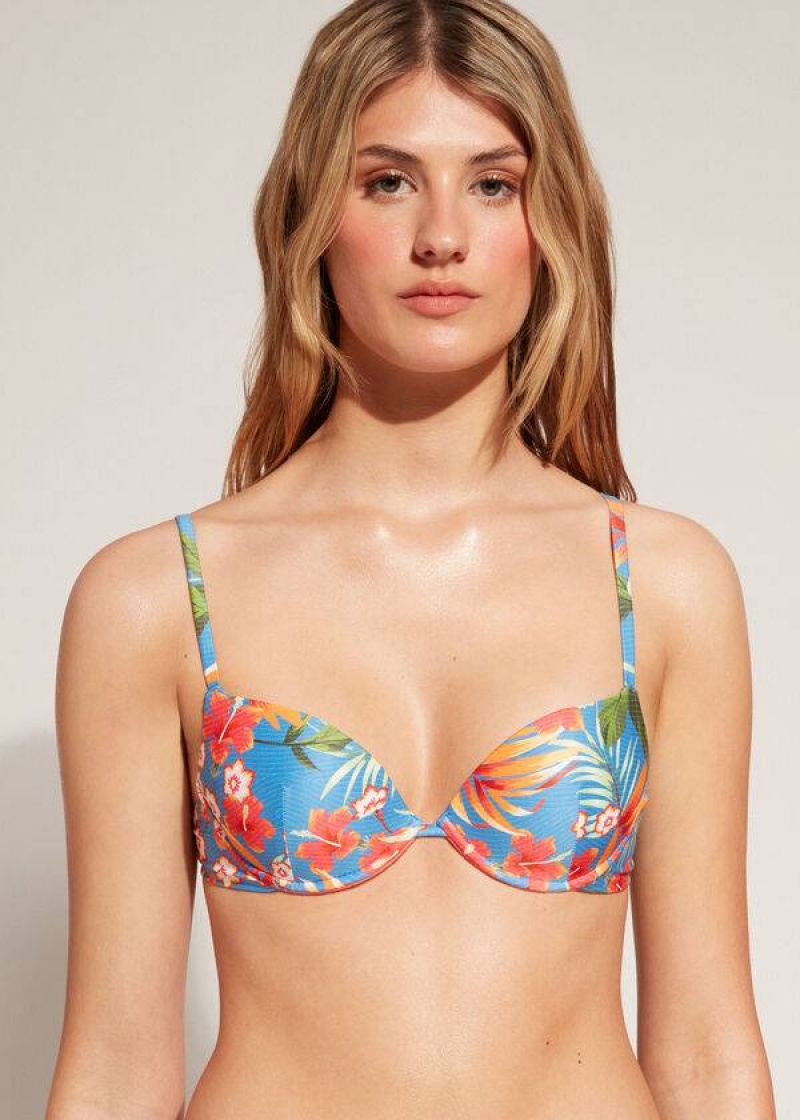 Calzedonia Gepolstert Push-Up Maui Bikinioberteile Damen Grün | DE2326MA