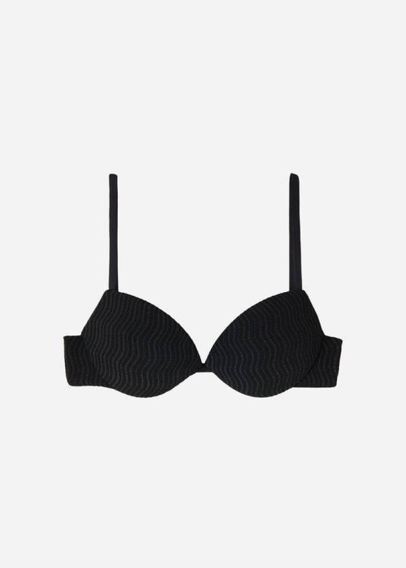 Calzedonia Gepolstert Push-Up Mykonos Bikinioberteile Damen Schwarz | DE2324WY