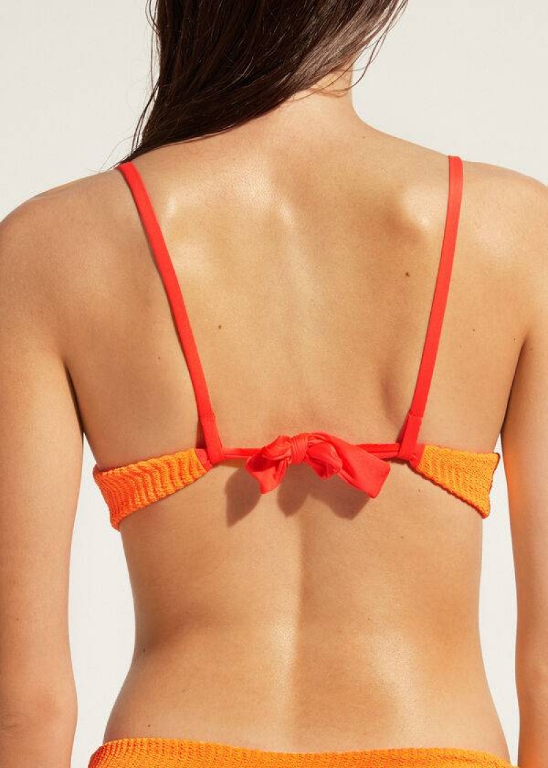 Calzedonia Gepolstert Push-Up Mykonos Bikinioberteile Damen Orange | DE2323EX