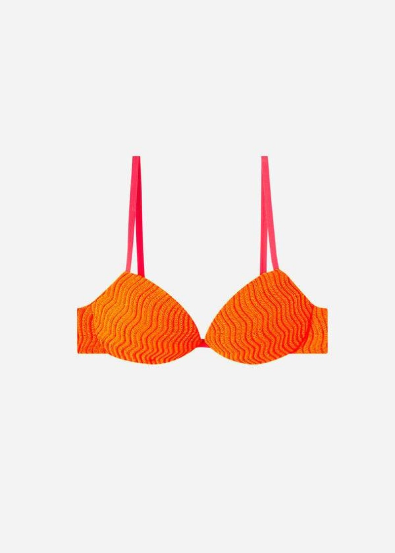 Calzedonia Gepolstert Push-Up Mykonos Bikinioberteile Damen Orange | DE2323EX