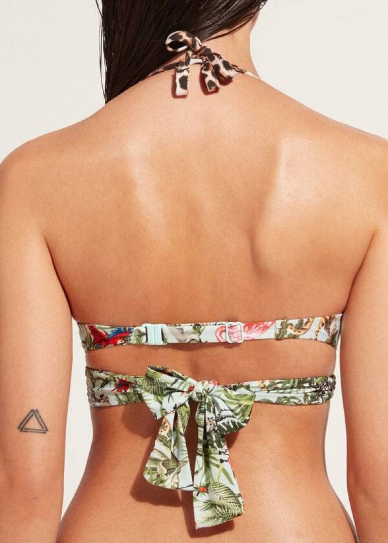 Calzedonia Gepolstert Push-Up Nairobi Eco Bikinioberteile Damen Grün | DE2320YU