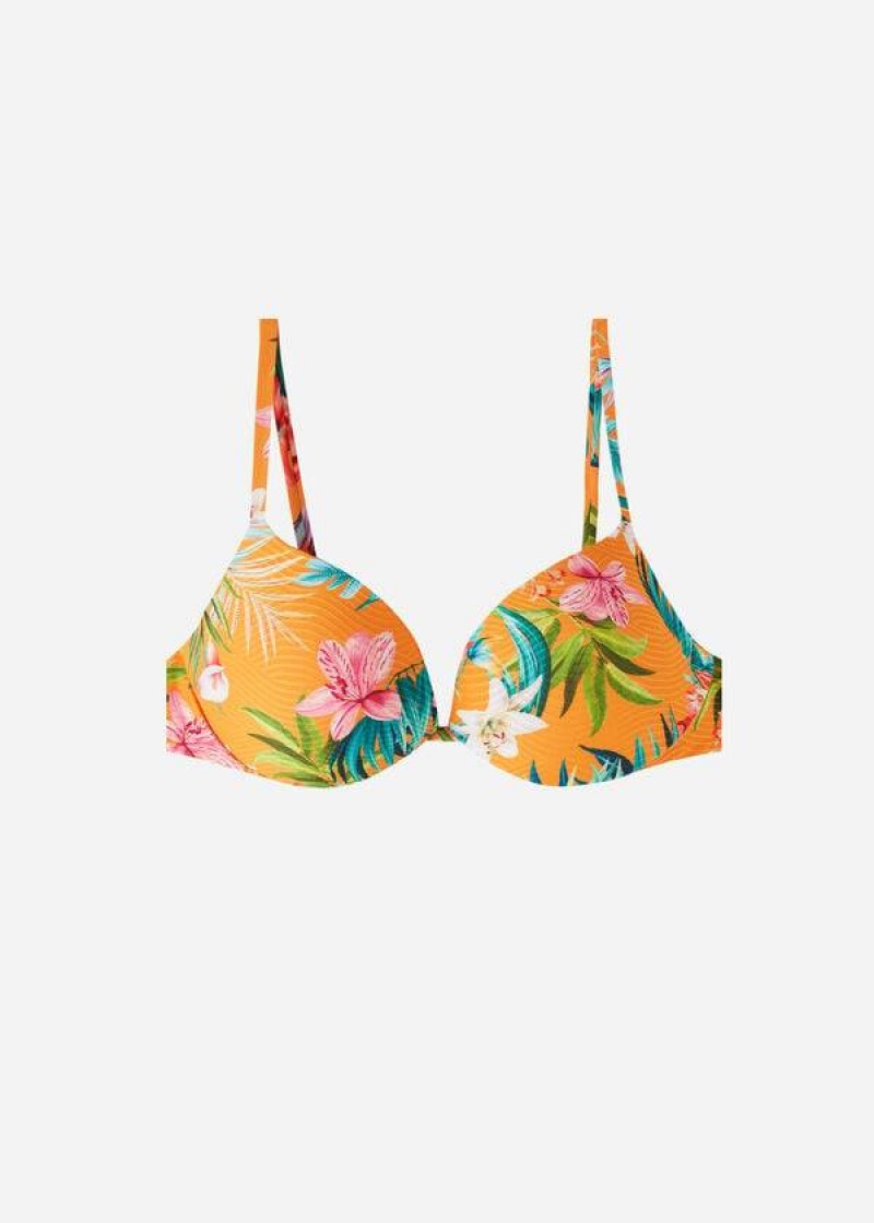 Calzedonia Gepolstert Push-Up Rio Eco Bikinioberteile Damen Orange | DE2316PQ