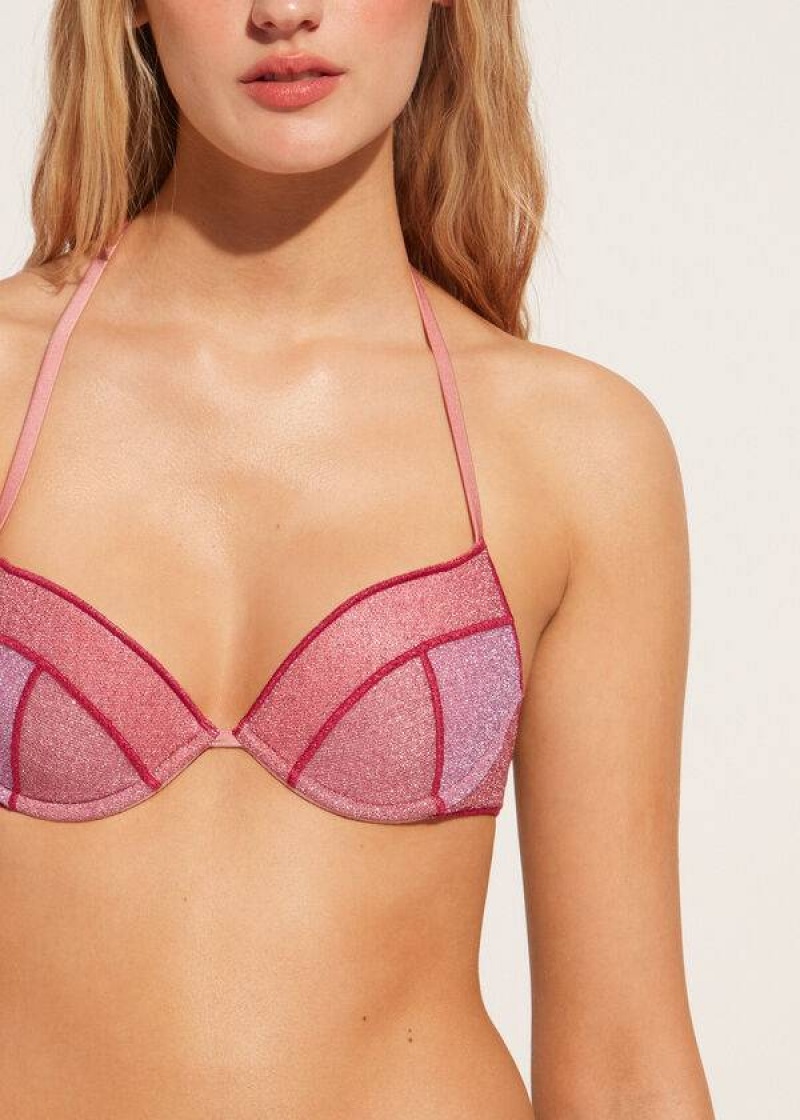 Calzedonia Gepolstert Push-up Lisbona Bikinioberteile Damen Rosa | DE2331XF