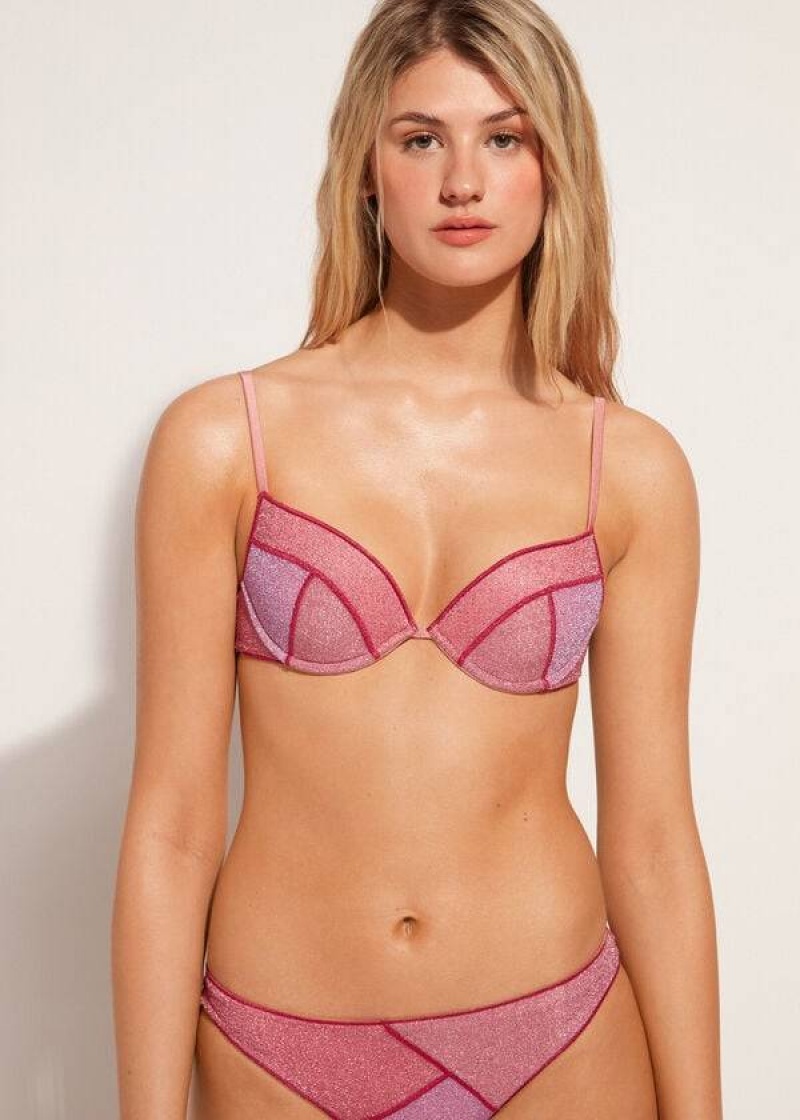 Calzedonia Gepolstert Push-up Lisbona Bikinioberteile Damen Rosa | DE2331XF