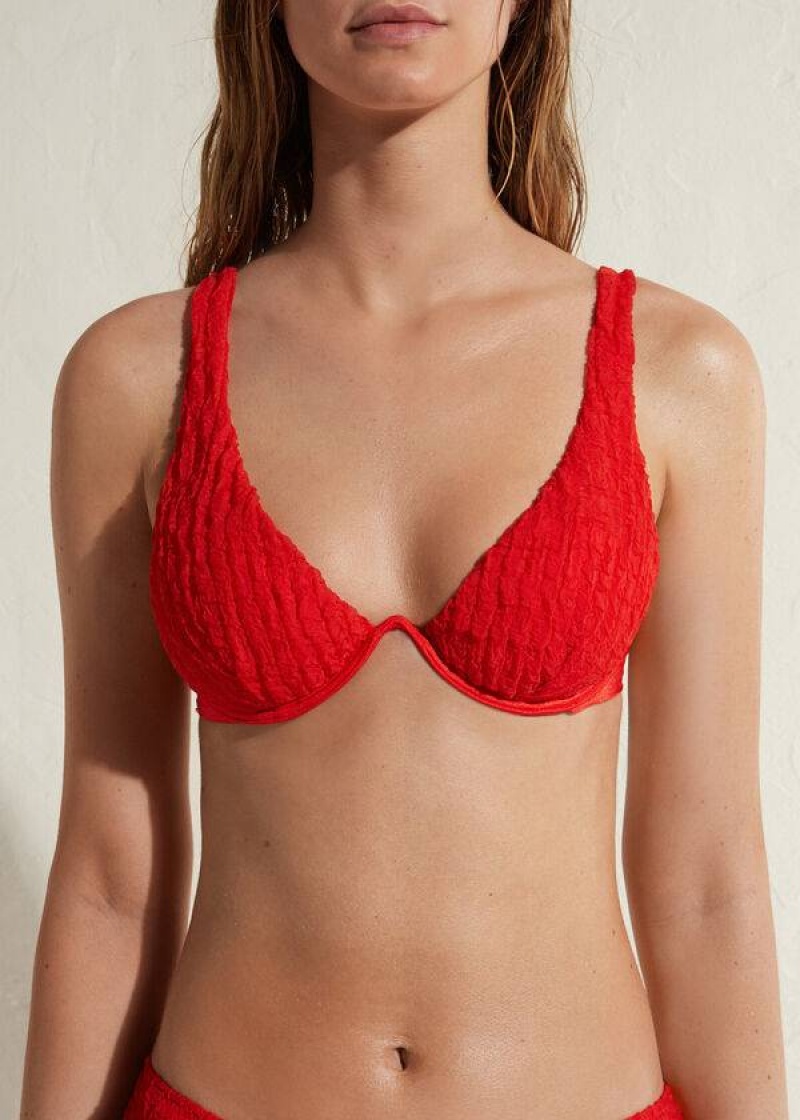 Calzedonia Gepolstert Push-up Marrakech Bikinioberteile Damen Rot | DE2328BC