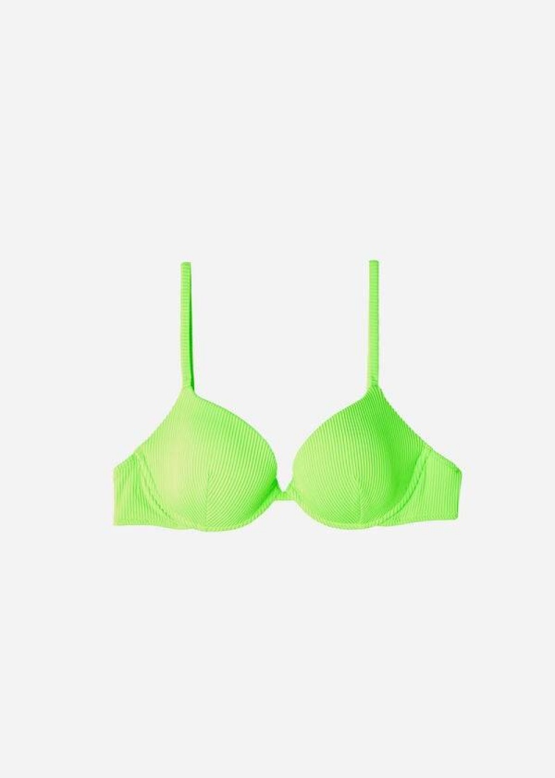 Calzedonia Gepolstert Push-up New York Bikinioberteile Damen Grün | DE2319UT