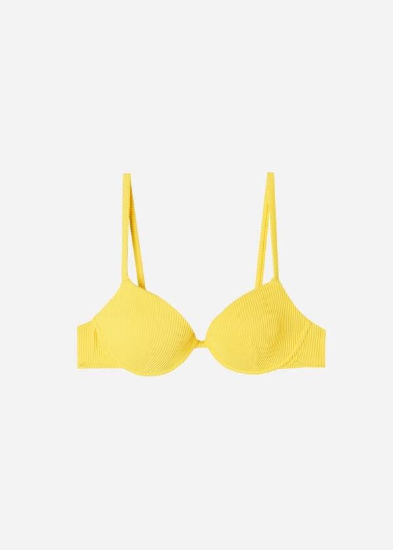 Calzedonia Gepolstert Push-up New York Bikinioberteile Damen Gelb | DE2318IS