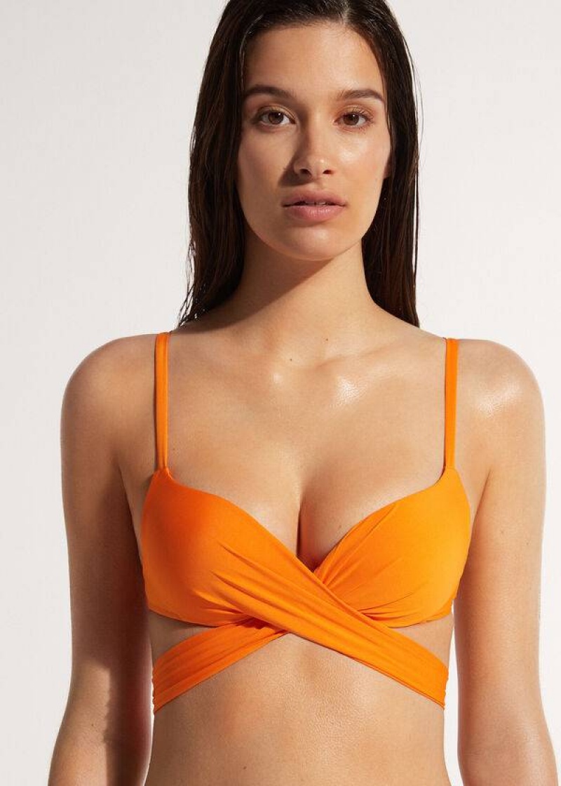 Calzedonia Gepolstert Push Up Indonesia Eco Bikinioberteile Damen Orange | DE2371UT