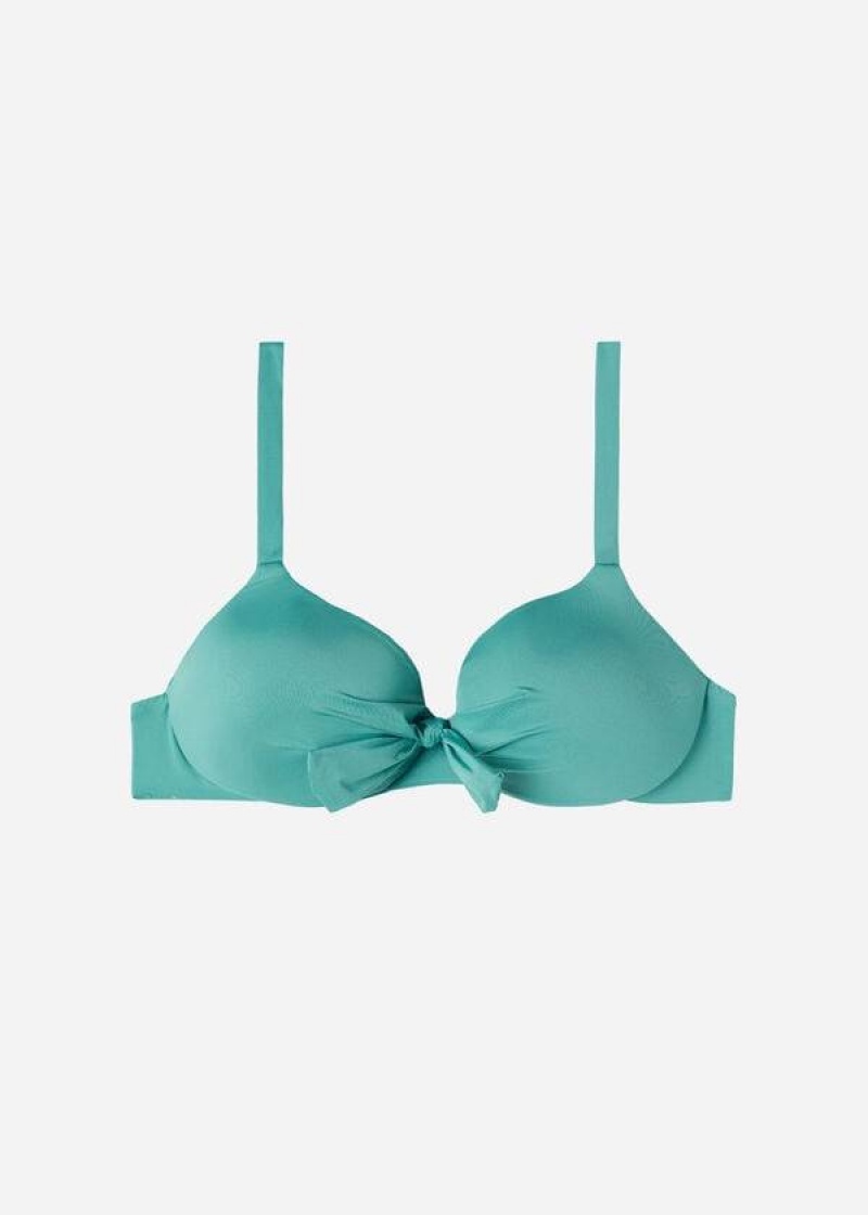 Calzedonia Gepolstert Push Up Indonesia Eco Sexy Bikinioberteile Damen Türkis | DE2362HK