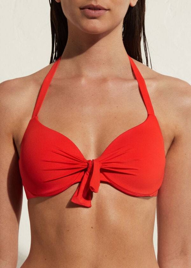 Calzedonia Gepolstert Push Up Indonesia Eco Sexy Bikinioberteile Damen Rot | DE2360KI