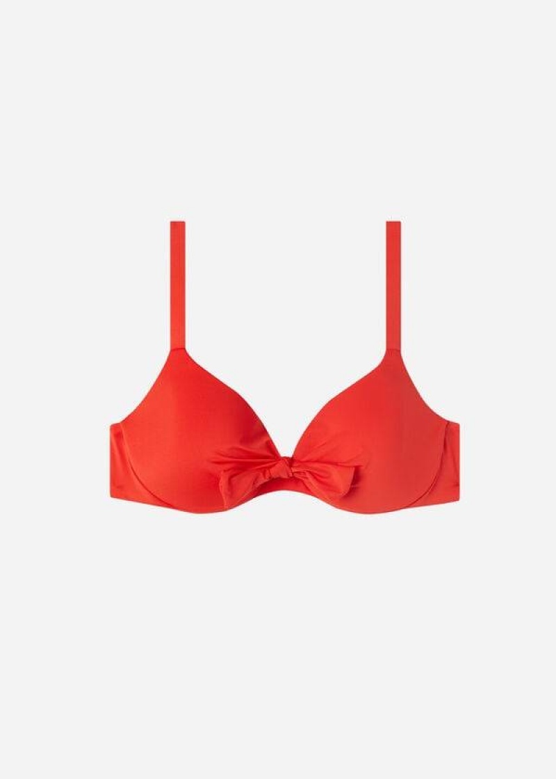 Calzedonia Gepolstert Push Up Indonesia Eco Sexy Bikinioberteile Damen Rot | DE2360KI