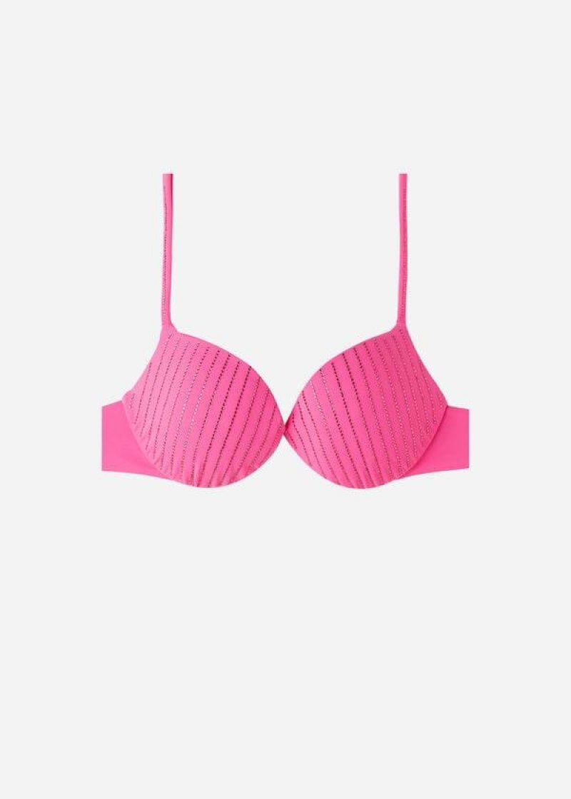 Calzedonia Gepolstert Push Up Shanghai Bikinioberteile Damen Rosa | DE2358ZG