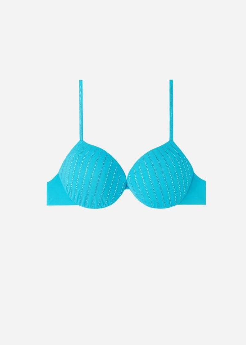 Calzedonia Gepolstert Push Up Shanghai Bikinioberteile Damen Türkis | DE2357XF