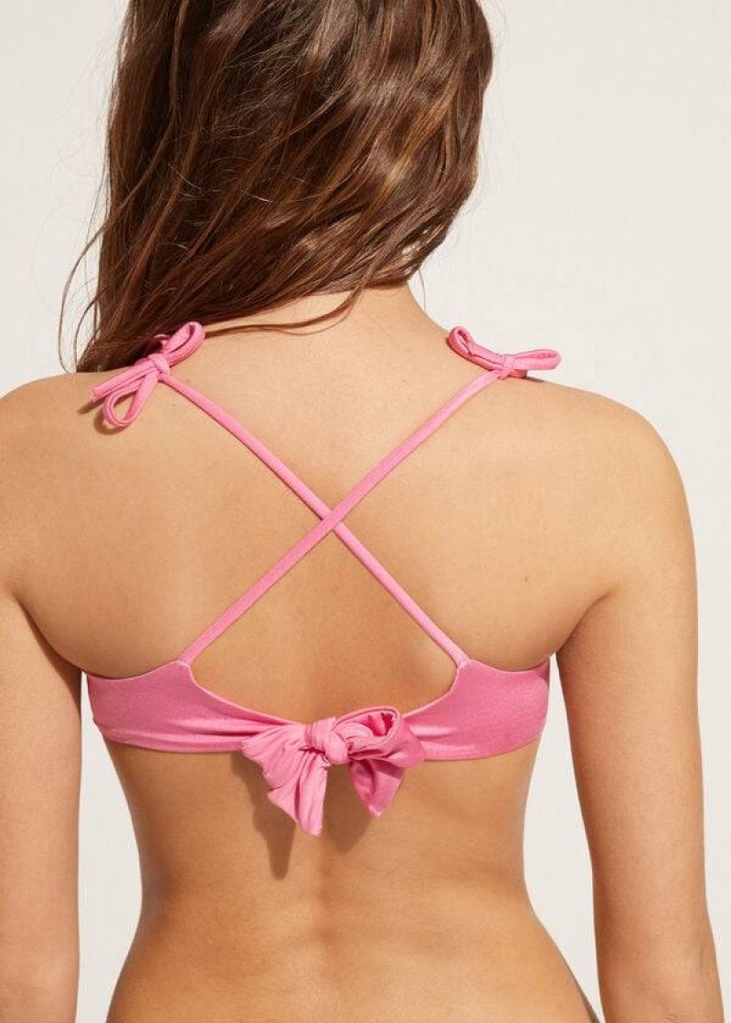 Calzedonia Gepolstert Tank-Stylen Cannes rosa Bikinioberteile Damen Rosa | DE2302JJ