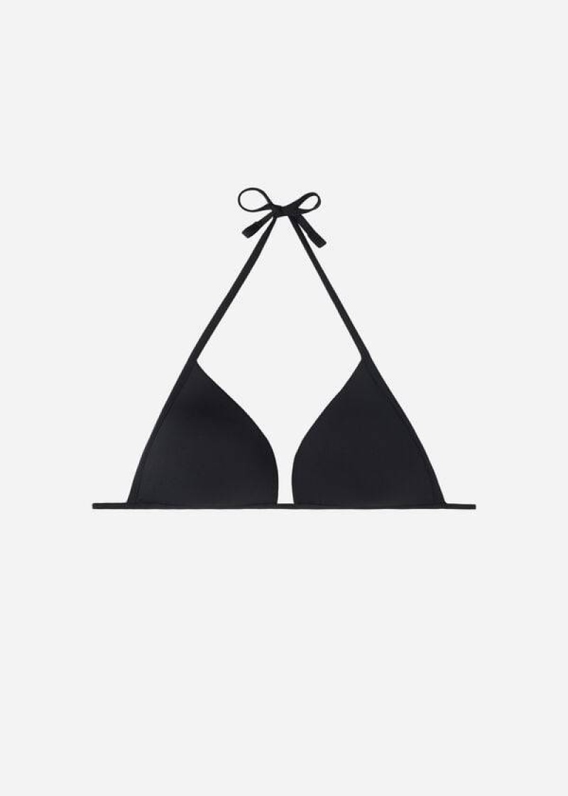 Calzedonia Gepolstert Triangle Indonesia Eco cobey Bikinioberteile Damen Schwarz | DE2280XF