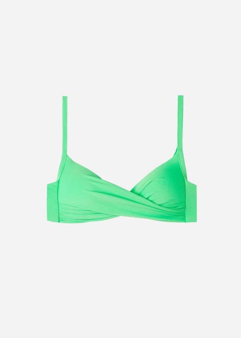 Calzedonia Gepolstert Triangle Indonesia Eco cobey Bikinioberteile Damen Mintfarben | DE2279ZG