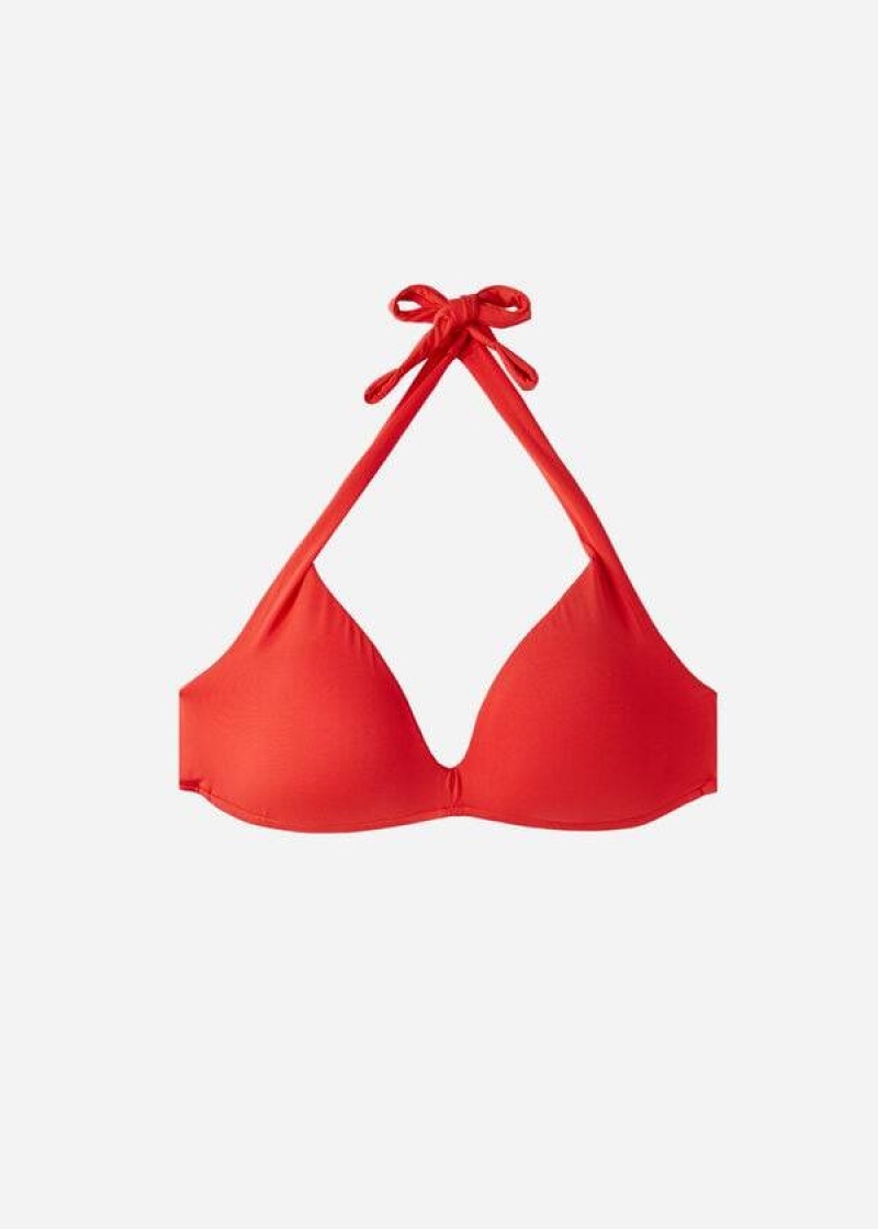 Calzedonia Gepolstert Triangle Indonesia Eco rise Bikinioberteile Damen Rot | DE2276JJ