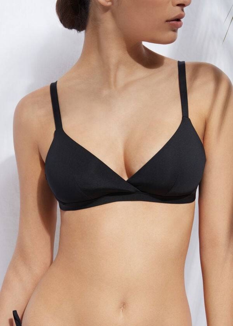 Calzedonia Gepolstert Triangle Indonesia Eco rosa Bikinioberteile Damen Schwarz | DE2271SO