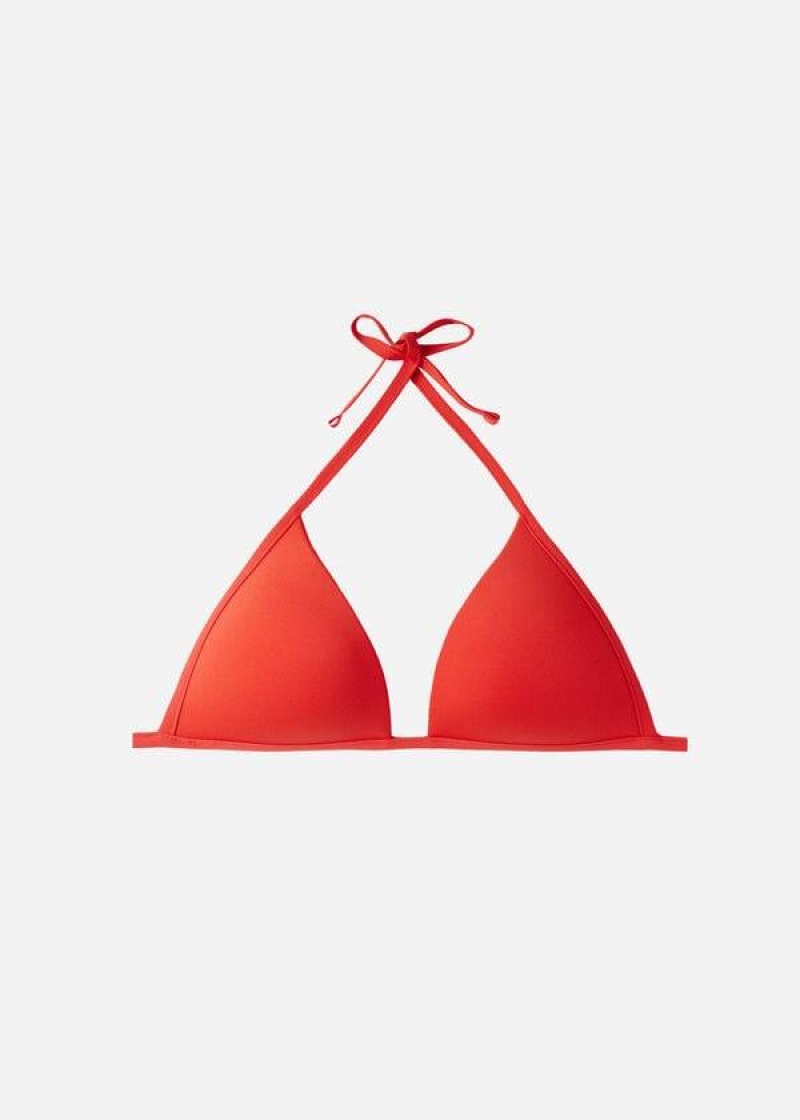 Calzedonia Gepolstert Triangle Indonesia Eco strass Bikinioberteile Damen Rot | DE2264TV