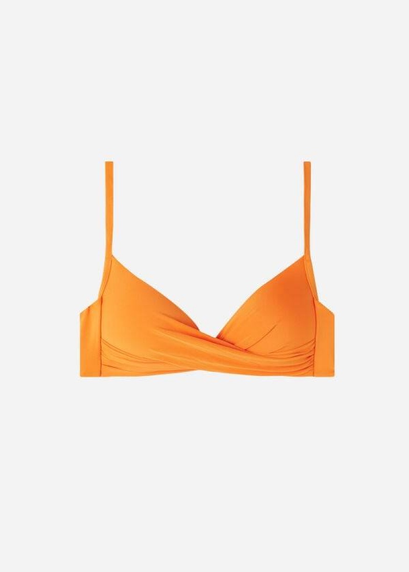 Calzedonia Gepolstert Triangle Indonesia Eco strass Bikinioberteile Damen Orange | DE2263RW