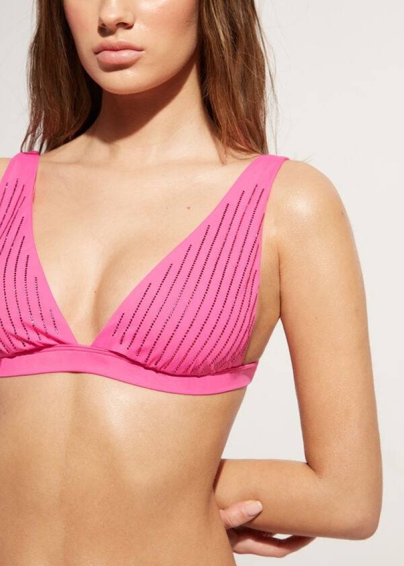 Calzedonia Gepolstert Triangle Shanghai Bikinioberteile Damen Rosa | DE2256VD