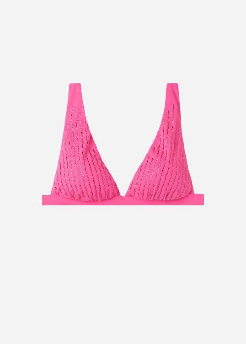 Calzedonia Gepolstert Triangle Shanghai Bikinioberteile Damen Rosa | DE2256VD