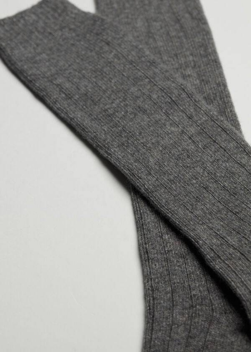 Calzedonia Gerippt Wolle and Cashmere Long Socken Herren Grau | DE1416GL