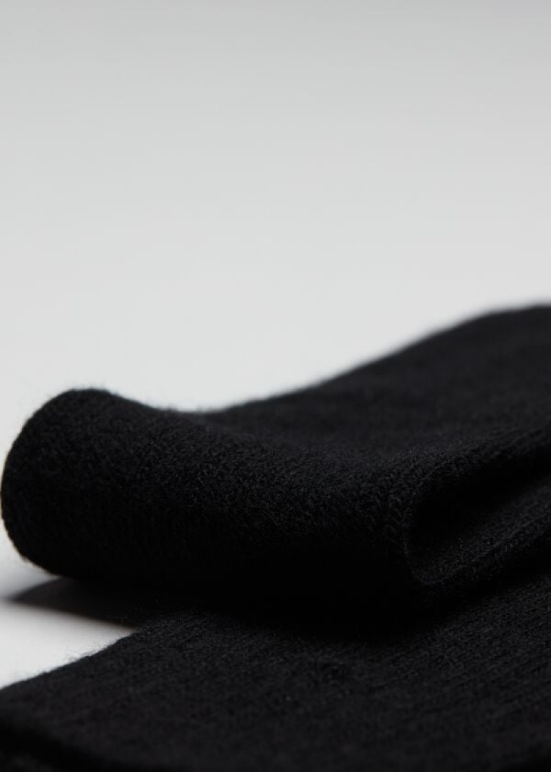 Calzedonia Gerippt Wolle and Cashmere Long Socken Herren Schwarz | DE1413SO