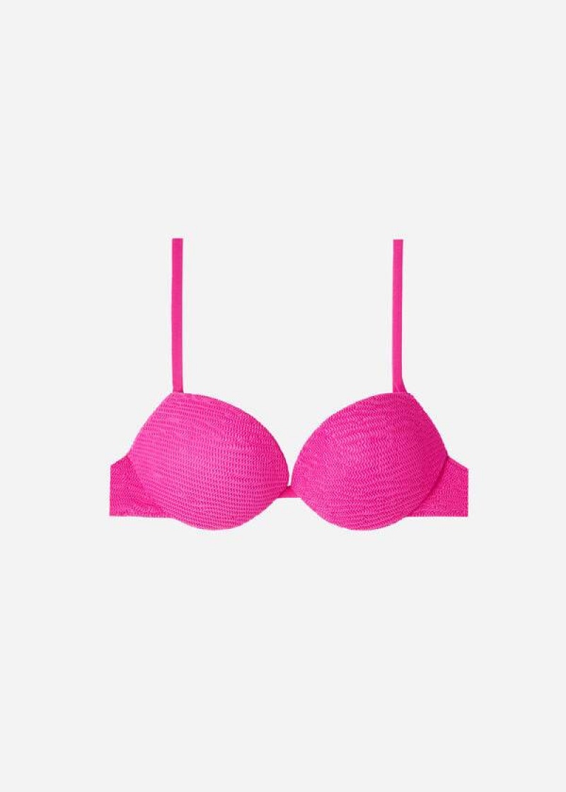 Calzedonia Graduated Gepolstert Push-Up Miami Bikinioberteile Damen Rosa | DE2465JJ