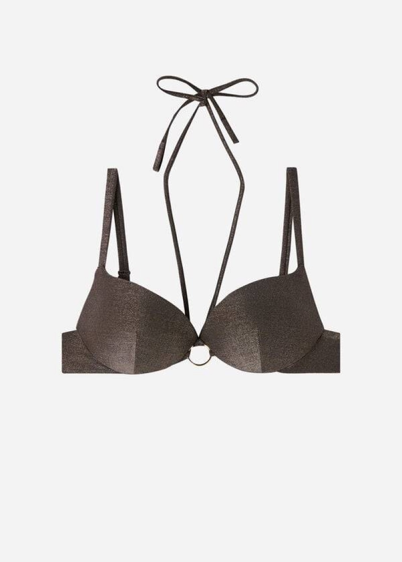 Calzedonia Graduated Gepolstert Push Up Hollywood Bikinioberteile Damen Schwarz | DE2473OR