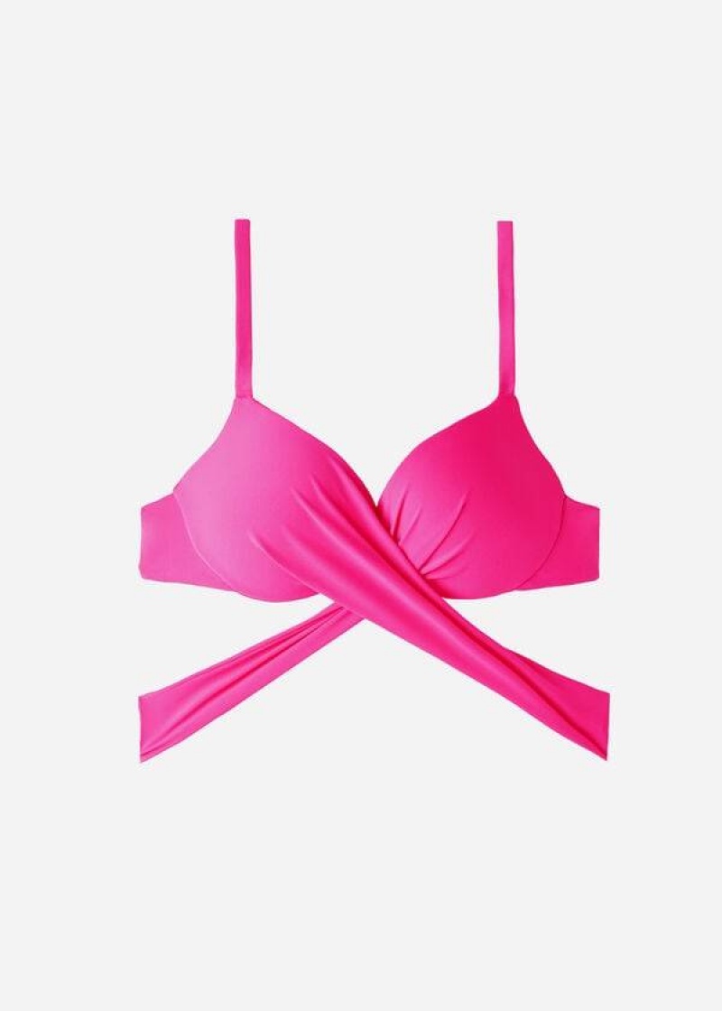 Calzedonia Graduated Gepolstert Push Up Indonesia Bikinioberteile Damen Rosa | DE2469DN