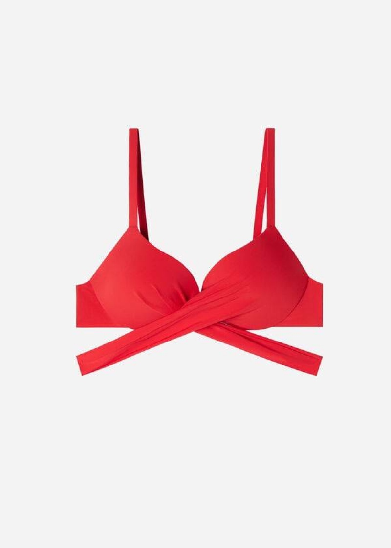 Calzedonia Graduated Gepolstert Push Up Indonesia Bikinioberteile Damen Rot | DE2466HK