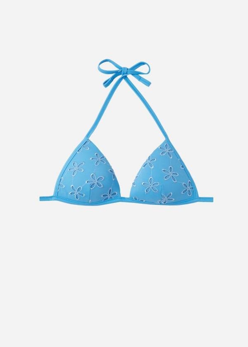 Calzedonia Graduated Gepolstert Triangle Corfù Bikinioberteile Damen Blau | DE2450YU