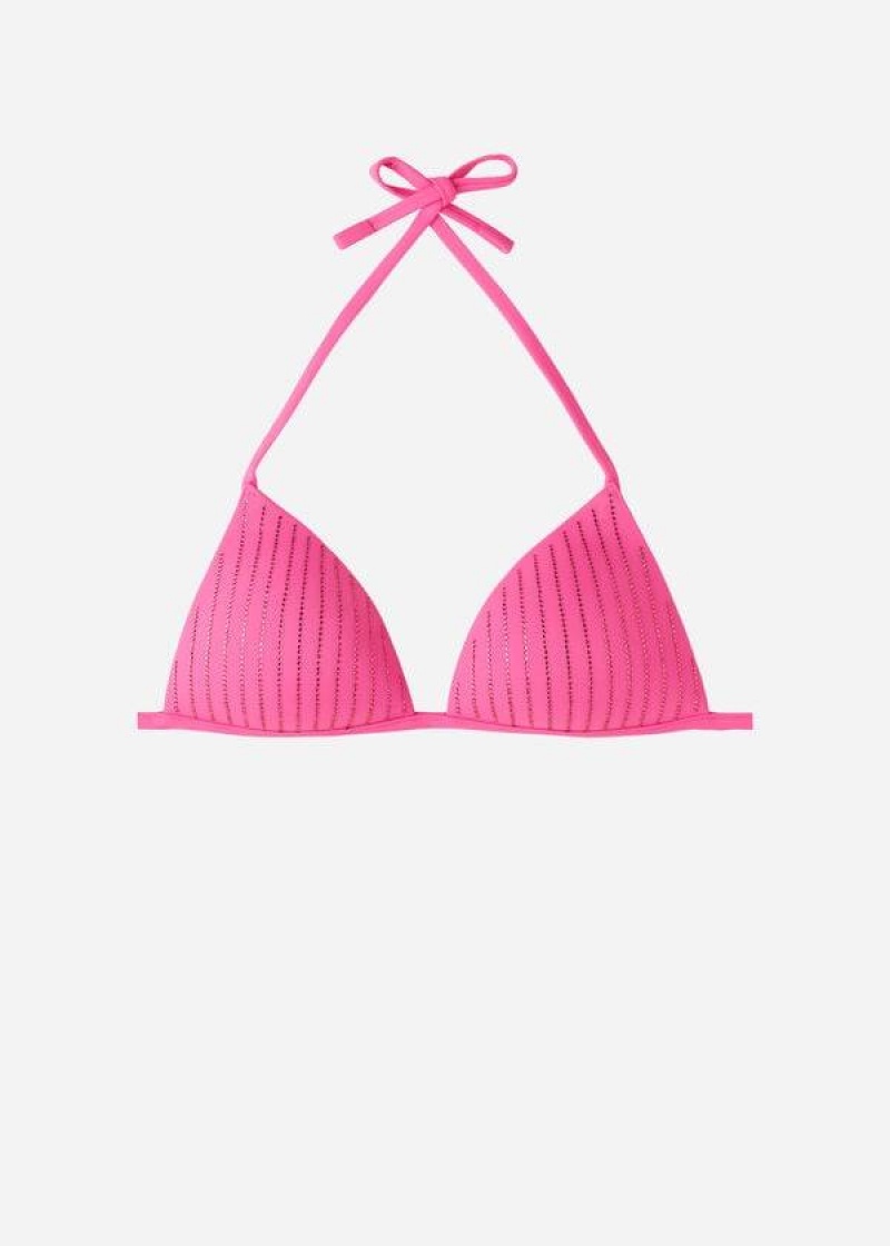 Calzedonia Graduated Gepolstert Triangle Shanghai Bikinioberteile Damen Rosa | DE2444SO