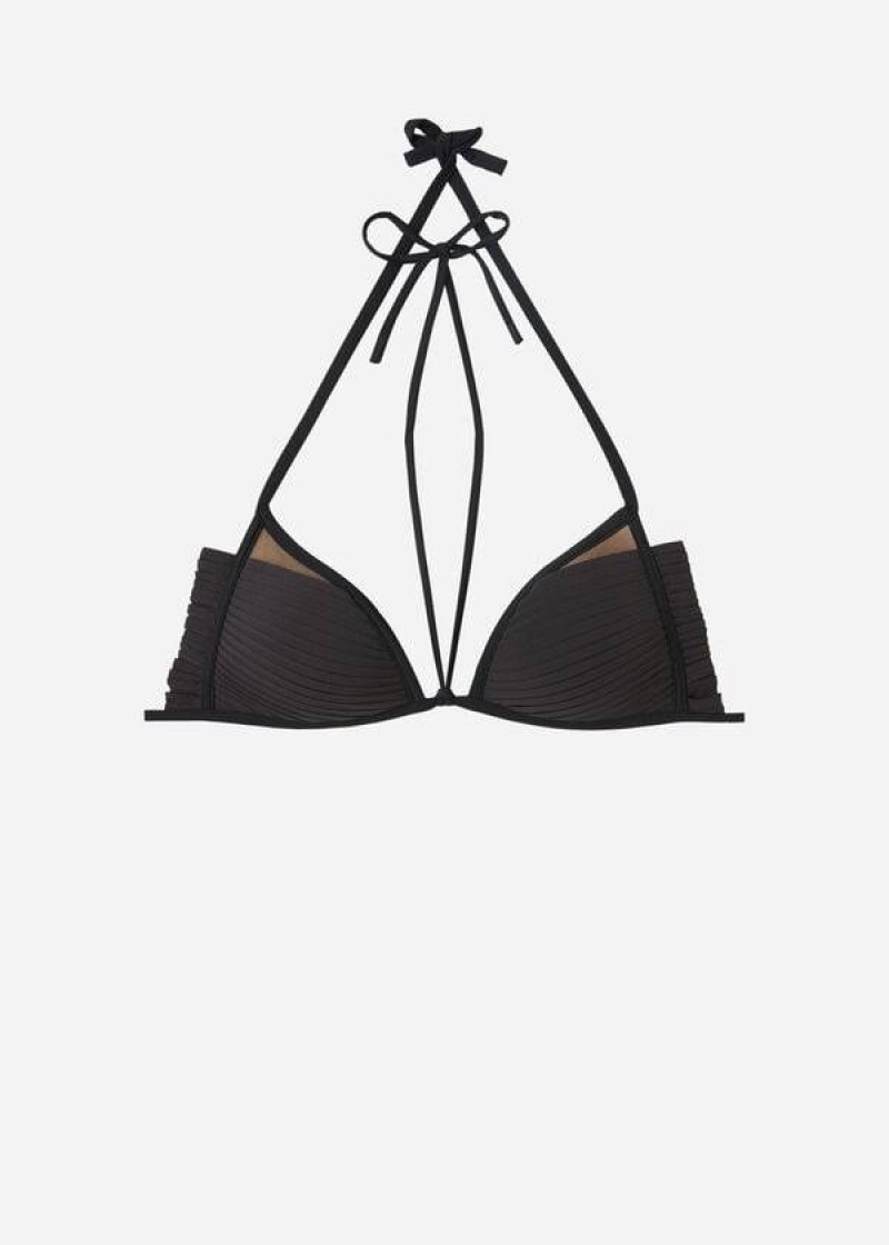 Calzedonia Graduated Gepolstert Triangle Tokyo Bikinioberteile Damen Schwarz | DE2440HK