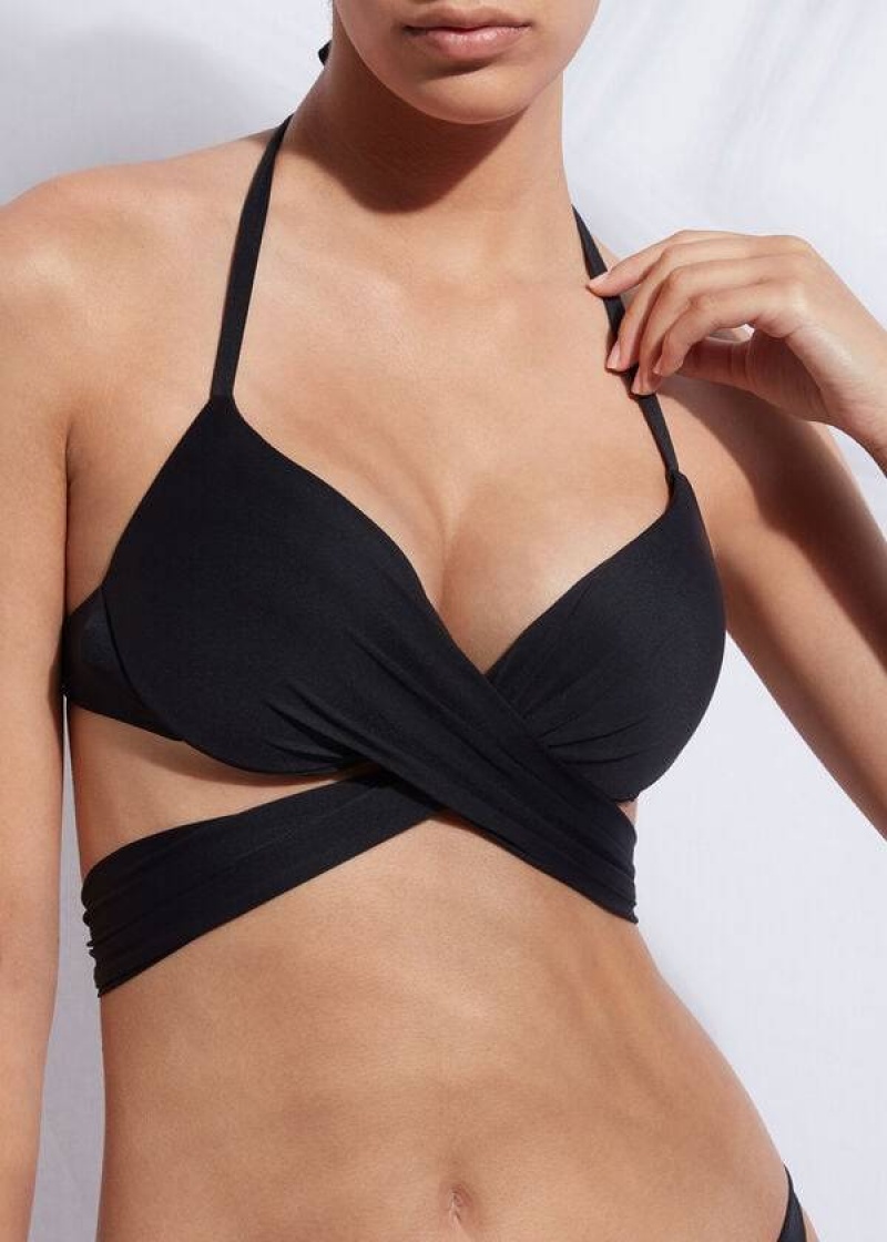 Calzedonia Graduated Push-Up Indonesia Bikinioberteile Damen Schwarz | DE2438KI