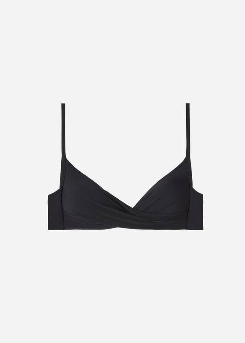 Calzedonia Graduated Soft Crisscross Gepolstert Triangle Indonesia Bikinioberteile Damen Schwarz | DE2437LH