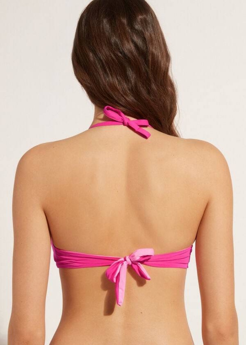 Calzedonia Graduated Soft Crisscross Gepolstert Triangle Indonesia Bikinioberteile Damen Rosa | DE2435XF