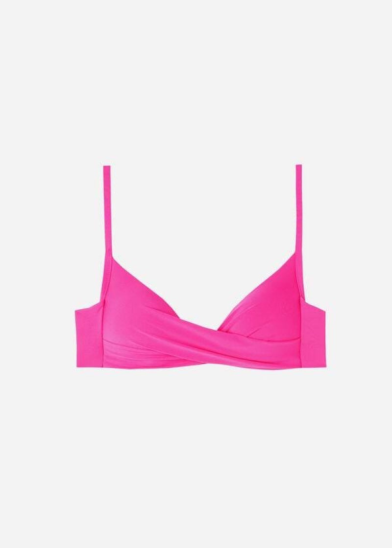 Calzedonia Graduated Soft Crisscross Gepolstert Triangle Indonesia Bikinioberteile Damen Rosa | DE2435XF